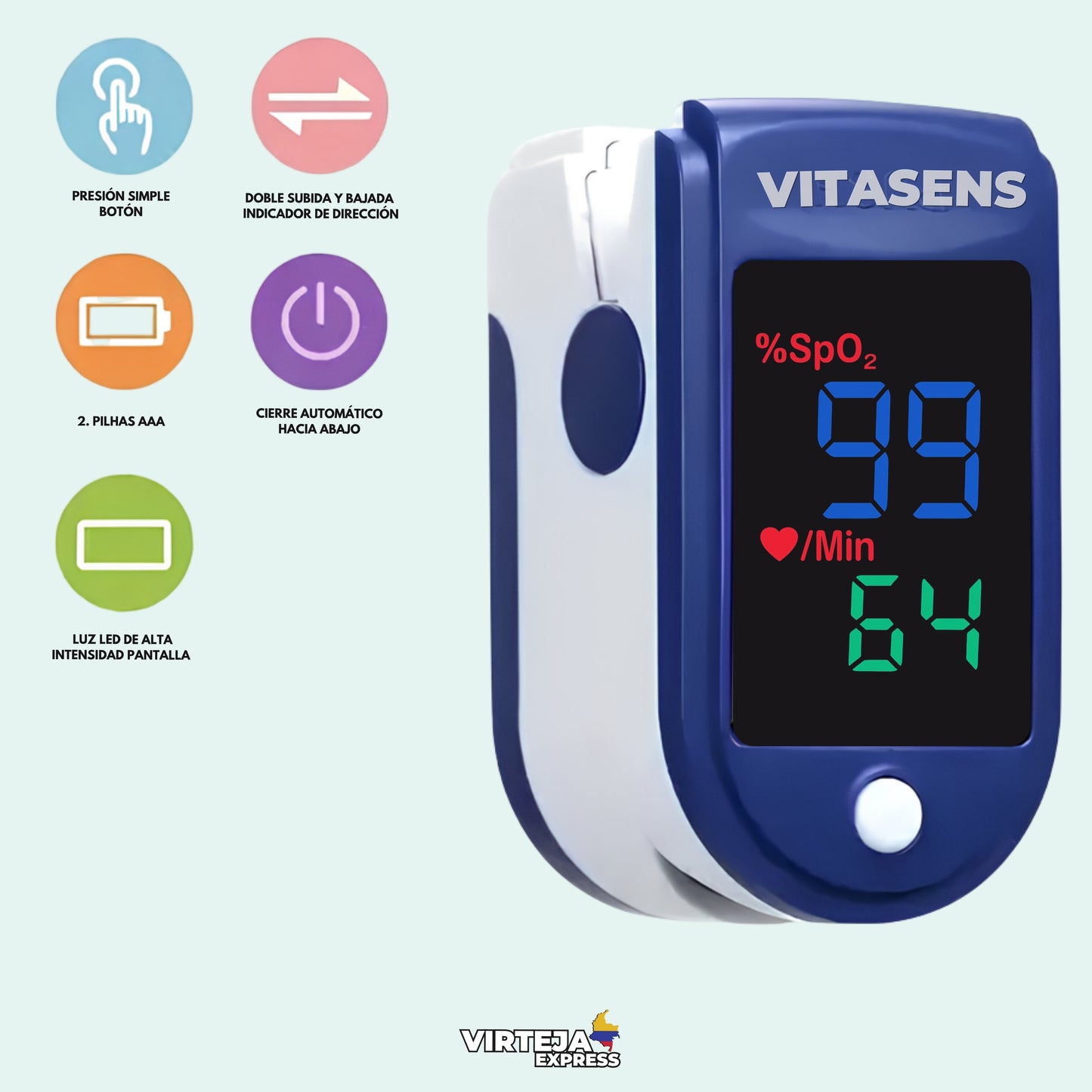 Моnіtоr dе Охígеnо у Rіtmо Саrdíасо - VіtаЅеnѕ® - 🇨🇴